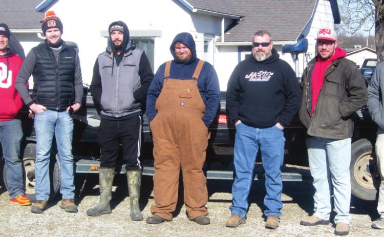 Despite chilly weather and a few frozen pits, the Columbus Bass Club turned out for their first tournament of the season. Five two-person teams and a one-person team competed. Participants included Ellis Lute, Howard Maynard, Levi Snow, Corey Estep, AJ Wenzel, Pat Dickerson, Jimi Napier, Matt Haviland, Travis Hodgson and Kyler Saporito. Not picured Lee Snow. Photo by Jacob Spencer.