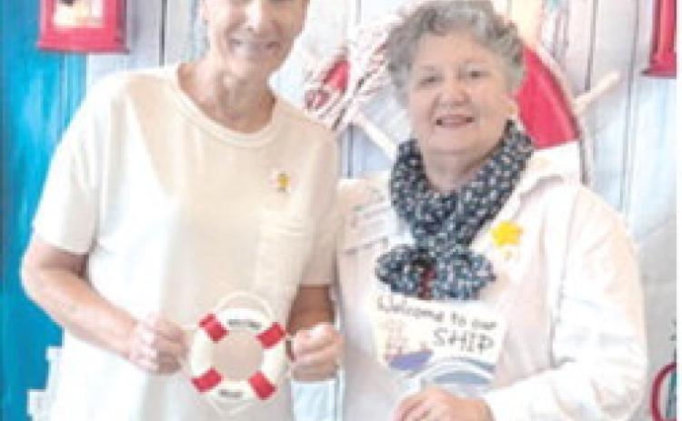 Lisa Howard and Toni Spieth gave a presentation about the June 5-7 PEO convention at the June meeting of Chapter V PEO.