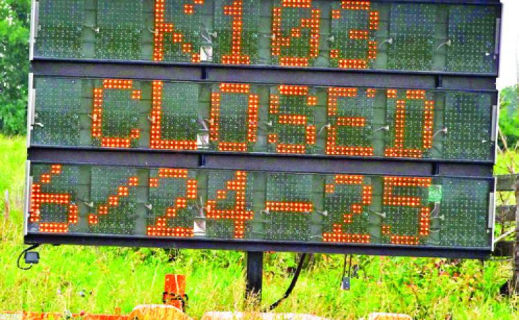 Signs are already posted noting the road closure on K103.
