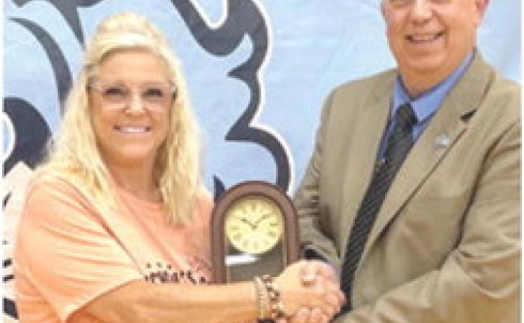 Carla Lewis was recognized on her retirement from USD247 after 26 years.