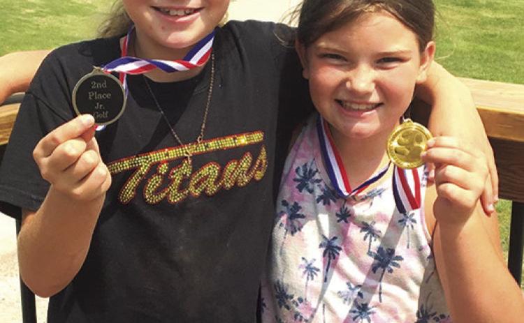 Lyndee Smiley took second place behind sister Alaina Smiley in the girls 9-11 age group at the Parsons SEK League Junior Golf Tournament, Thursday, at the Katy Golf Course in Parsons. Courtesy Photo.