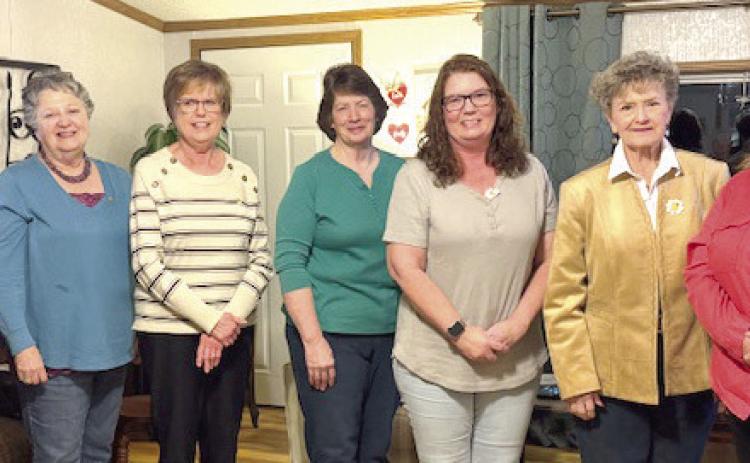Columbus PEO officers include Lisa Howard Vice-President, Toni Spieth Recording Secretary, Pat Spriggs Corresponding Secretary, Linda Griffitt Treasurer, Lorie Combs Chaplain, Jane Ann Turner Guard, and Rebeccah Stone President. Courtesy photo.