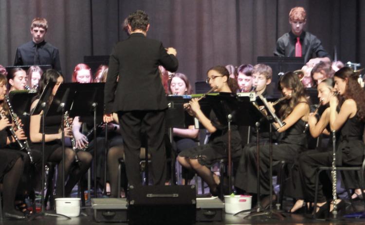The Columbus High School band under the direction of Gae Phillips performed during the annual Christmas concert held December 19. Numbers performed included O Come All Ye Faithful, In The Bleak Mid-Winter, Carol of the Drum, Christmas Favorites and Holiday Galop.
