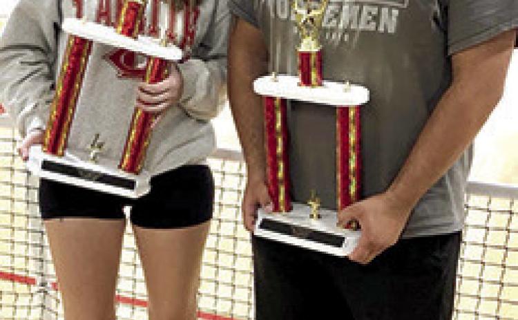 The hometown brother/sister team of Cody and Jaden Spainhower took home the trophies and cash from PicklePalooza 2022 in the Mixed Doubles division held Columbus Day weekend at the Red Iron Activity Center. Courtesy Photo.
