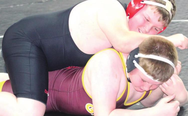Cajen Smith placed fifth at the USAWKS 2022 state wrestling tournament in Topeka over the weekend. Cajen pinned Jett Shanhotzer, Girard Matside, inthe fifth place match for the win. Courtesy Photo.