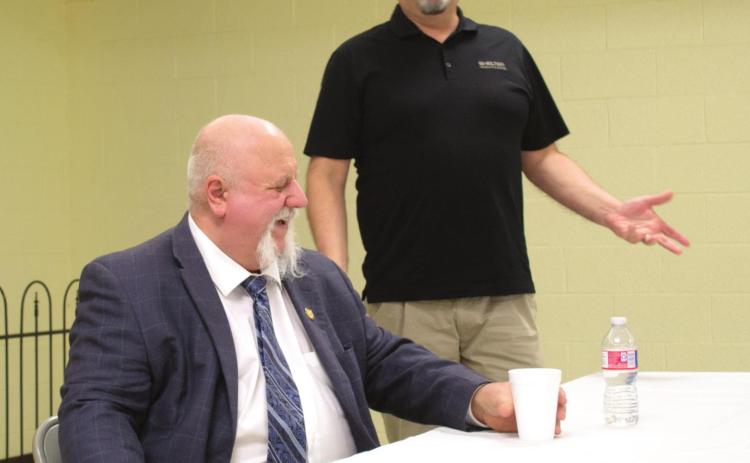 During a break in the legislative session, State Representative Mike Houser and State Senator Richard Hilderbrand spoke to the Columbus Chamber of Commerce Legislative Breakfast on Monday morning. They talked about some of the current bills being considered in the legislature.