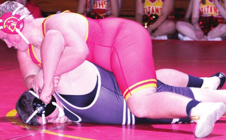 Titan junior, Jake Eddington, returned to his home mats following a season off with injury, Thursday, in a triangular with Girard and Frontenac. Jake won both matches including a fall against Raider Wrestler, Gauge Peterson.