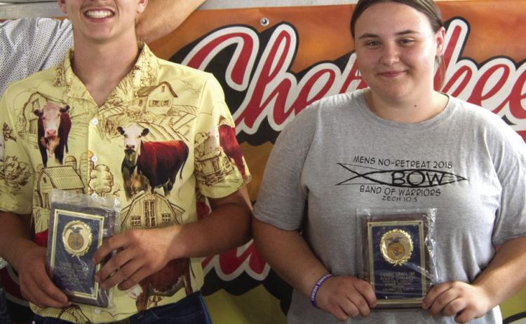 Winners in the Livestock Judging competition were announced during the awards ceremony held during the Cherokee County Fair. Grand Champion went to Trent Lacen and Reserve Champion was Kendel Root.