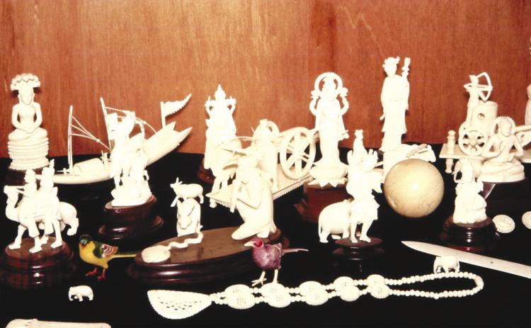 The valuable 250 piece carved ivory collection donated to the museum in 1960 by Fred T. Evans, was stolen less than 19 years later. The crime has never been solved.