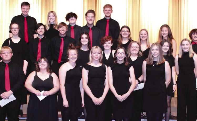 Members of Tri-M were recognized at the Columbus High School spring concert. They include Maddox Oschener, Lizzy Welch, Taryn Billings, Graci Major, Torey Tedlock, Anna Head, Riley Head, Gavin Benedict, Dylan Garrett Jessie Dietz, Korri Combs, Madi Richards, Emma Duling, Mallory Thompson, Carson Cobb, Bethany Johnson, Kate Holsinger, Adam Radlund, Cody Ediger, Casey Dietz, Chloe Rogers, Ruby Stover and JD Smith.