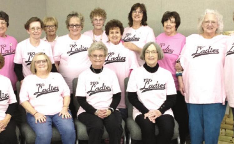 Members of the Baxter Springs Chapter BT of the P.E.O. Sisterhood wore their new shirts to their recent meeting. Those attending included (not in order) Bobbi Woods, DeAnne Binns, Phyllis Abbott, Vicki O’Neal, Toni Wolkar, Lawana Binns, Barbara Nelson, Judy Brewster, Alma Cook, Linda Crotts, Mary Kirkpatrick, Gayla Rydberg, Sue Commons, Betty Karnes, Sandra Cook, Brenda Locke and non-resident member, Kay Harper.
