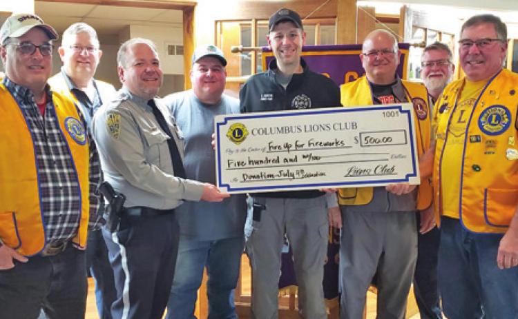 A donation from the Columbus Lions Club