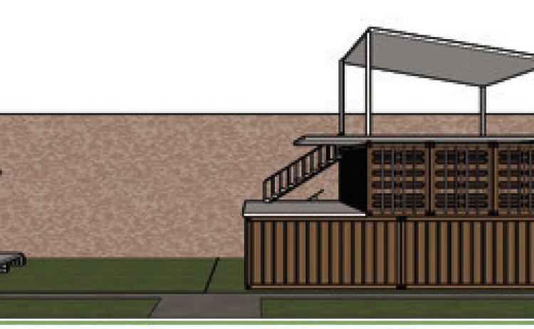 Artist’s rendering of what Ruby’s Music and Theatrical Stage will look after completion.