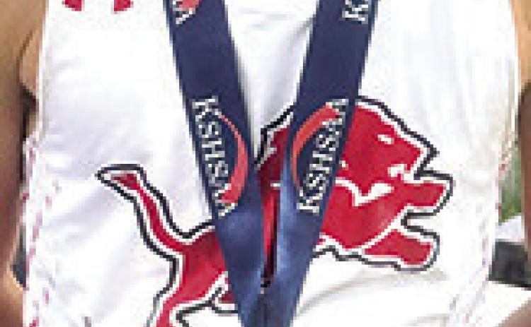 Baxter Springs Lions, Cole Parrish, placed second in the Kansas Class 3A State Track and Field Long Jump Event and was eighth in the 200M Dash to make two podium appearances during the two state meet at Crossland Stadium on the campus of Wichita State University, Friday and Saturday. The All-Class Meet is the largest of it’s kind in the United States. Courtesy photo.