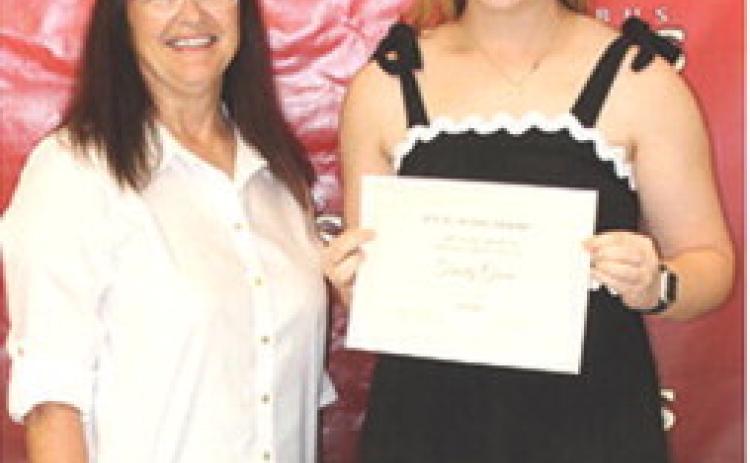 Trinity Green was the recipient of the PEO Scholarship in the amount of $500 during the Senior Assembly, May 15, at the CUHS Gym. The award was presented by Jane Rhinehart, PEO Representative.
