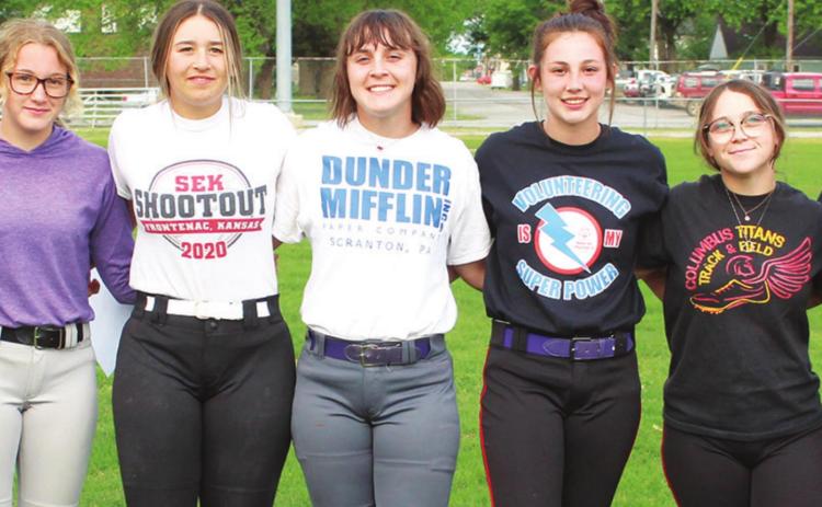 The Lady Titan Wrestlers received recognition and picked up awards during the annual Titan Booster Club’s Sports Awards Ceremony, May 5 at Titan Stadium. Team members for the Lady Titan 2020-21 season are: Sophie Lloyd, freshman; Brooklyn Lima, freshman; Addison Saporito, sophomore; Jailyn Rodriguez, sophomore; Emily Welch, junior; Madelyn Garcia, freshman; Lizzy Welch, freshman; Destiny Lima, junior; and Dixee Lacen, senior.