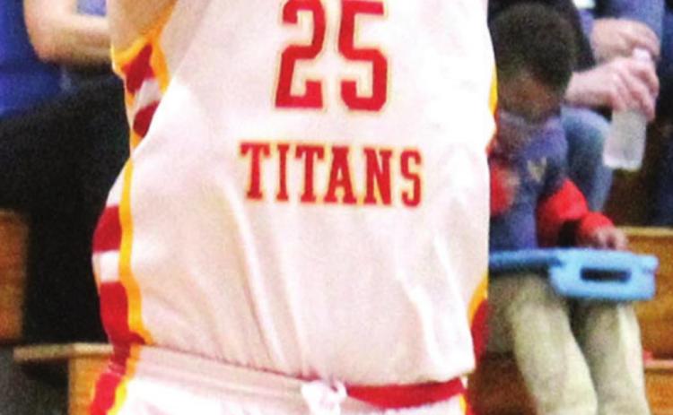 Titan Eighth Grader, Jack Vilela scored 17 points in the Central 8A win over St. Mary’s-Colgan, 44-29, Tuesday at the CUHS Gymnasium.