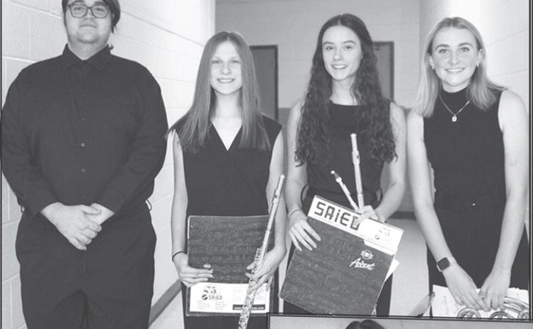 Members of the CUHS Choir were chosen as 2024 Southeast Kansas Music Educators Association Honor Choir selections during tryouts in November. Robert Graham, India Daniels, Piper Hayes, and Mallory Thompson performed with the District Honor Choir at the Pittsburg State University Bicknell Center in early December.