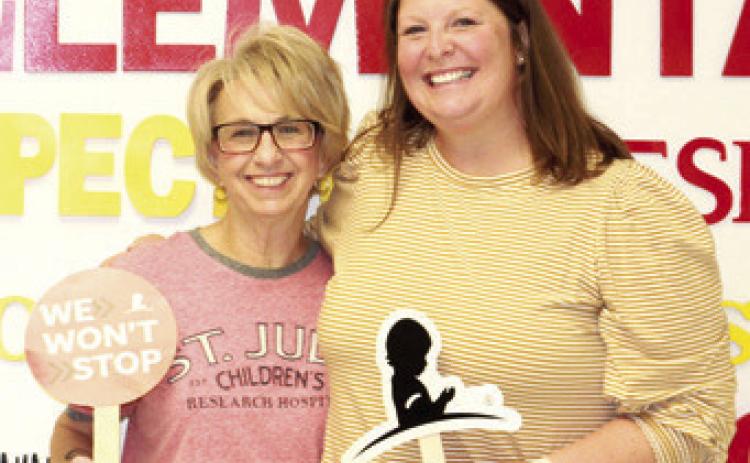 A supporter of St Jude Hospital where her late son was hospitalized Cindy Wells is ending her association with the annual fund raiser. Park Principal Anna Moser helped at this year’s event.