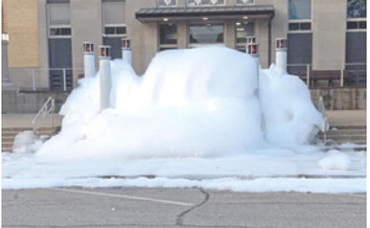 Columbus residents always know when it is the first day of school. The annual tradition of putting bubbles in the fountain is a clear reminder. Courtesy photo.
