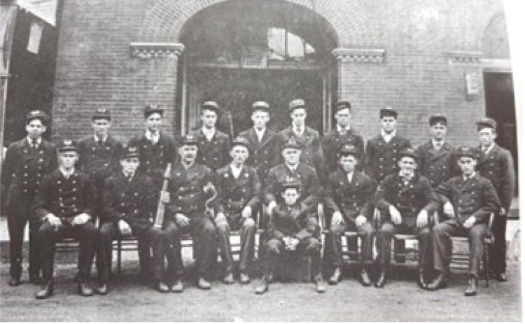 The Weir City Fire Department won a pennant in a fire fighters competition in 1904.
