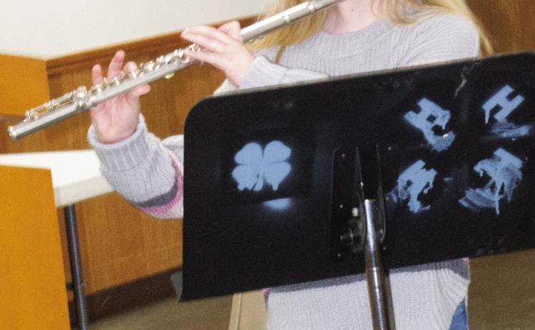 During Cherokee County 4-H Days, Ryleigh Holmes performed a flute solo for the judges. She was accompanied by Gae Phillips on the piano.