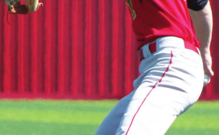 Titan Juniors, Seth Stover (above) and Kolt Ungeheuer (below) combined for two innings each in the 12-0, run-rule win over the Indians in the Columbus season opener, Saturday, in Seneca.