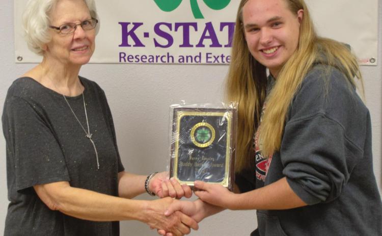 The Buddy Barker Award award is given to someone who did not participate in 4-H as a youth but has been an active adult advocate for 4-H in Cherokee County. Karen Densley was the recipient this year. In presenting the award Council President Parker Neeley noted “Karen is always willing to help with anything that needs done.”