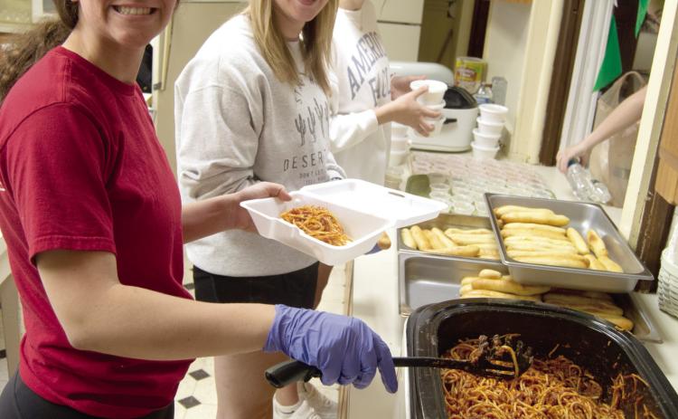 Methodist Church cooks spaghetti dinner for fundraiser