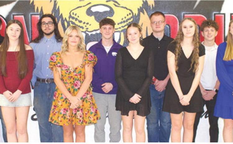 Members of the Baxter Springs High School Homecoming court have been annoounced. They include junior attendants Jonathan Moore and Layla Weaver,Senior King and Queen candidates Jarrett Lawson and Olivia Comer, Xavier Lee and Payton Wheeler, Chason Sikes and Mazie Merriman, James Wood and Allie Judd. Sophomore attendants Ethan McCoy and Jaylee Hessee and freshmen candidates Kamdyn Knuckles and Lexi Sherwood. Royalty will be crowned during the homecoming game. Courtesy photo.