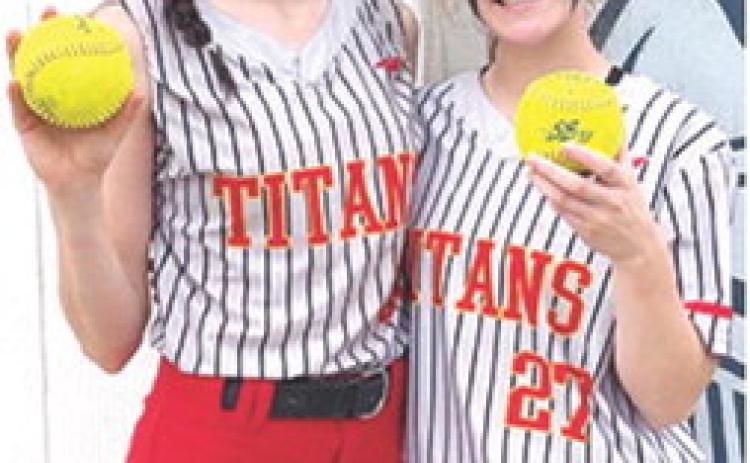 Two Lady Titans cleared the fence for a pair of home runs to propel their team to the 20-1, run-rule, win over Southeast, Tuesday, in Cherokee. Juniors, Natalie Wary and Bentley Townsend knocked in five runs combined in the win. Bentley homered in the home opener loss, Monday to LCHS. Courtesy photo.