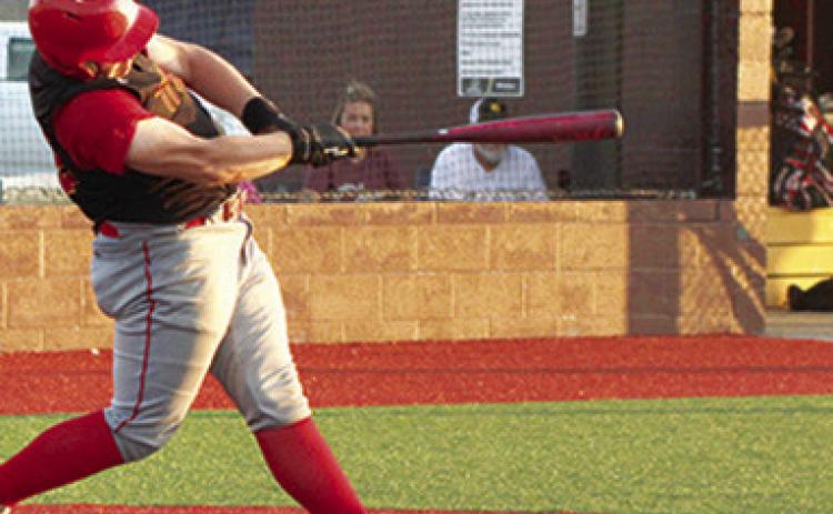Kash Smith, Titan Freshman, crushed a three-run home run over the center field fence in the Columbus Summer Baseball League Junior Varsity game at Girard, Thursday. The Titans won the game, 6-4.