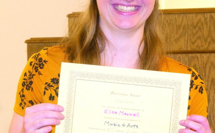 At the recent awards ceremony at Life Christian School Eliza Maxwell was recognized for Best of Show in Music and Arts, Tennis and Senior Academics Day Most Valuable Player.