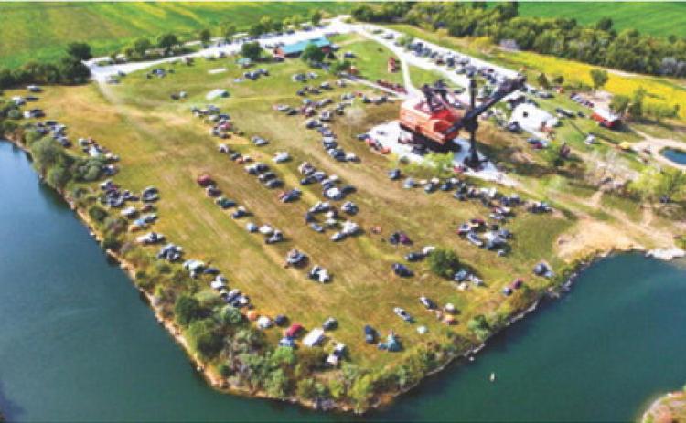 A drone photo of the crowd attending the Big Iron Overland Rally and Concert this past week-end at Big Brutus. This was the fourth year the rally was held in the park. Photo by Cody Morris.