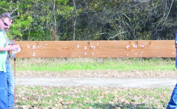 Removing the spent targets from the shotgun shooting range members of the Cherokee County Sportsmen’s Club conducted an old fashioned “Turkey shoot” on Sunday. The next shoot will be November 18. Everyone is welcome.