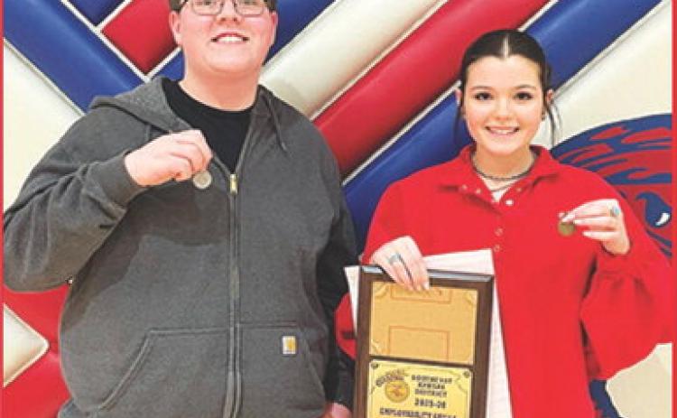 The Colmbus FFA Employability Skills B Team took first place at the Southeast District Contest recently in Eureka. Isaac Johnson was the second high individual and Madison Duling placed as first high individual in the freshman/sophmore, B, level. Courtesy photo.